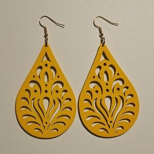 Yellow Teardrop Earrings